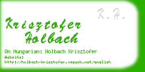 krisztofer holbach business card